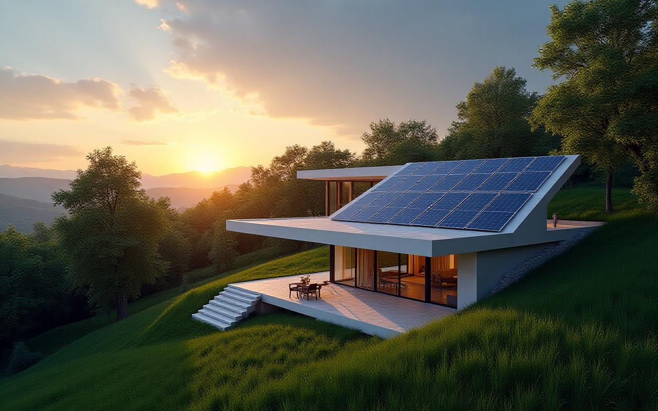 Casa moderna con pannelli solari